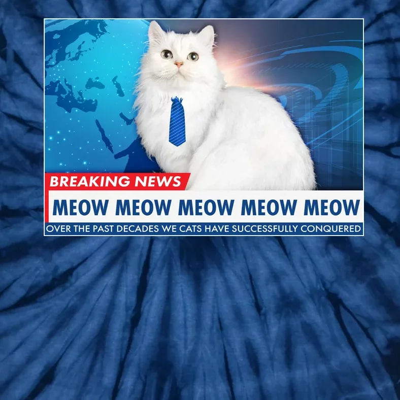 Funny News Anchor Cat Tie-Dye T-Shirt