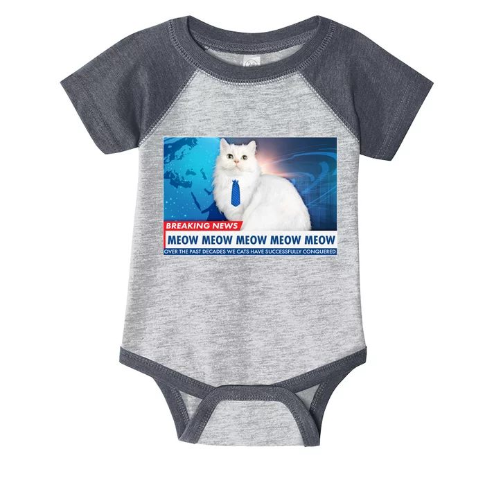 Funny News Anchor Cat Infant Baby Jersey Bodysuit