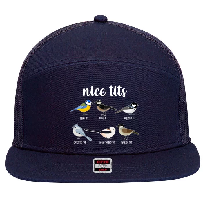 Funny Nice Tits Birds 7 Panel Mesh Trucker Snapback Hat