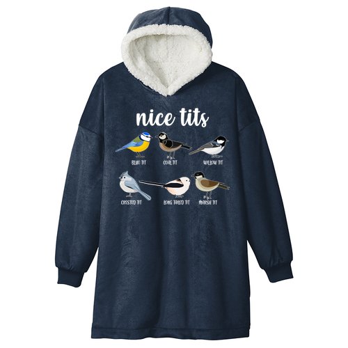 Funny Nice Tits Birds Hooded Wearable Blanket