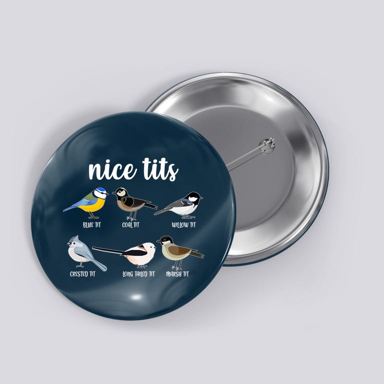 Funny Nice Tits Birds Button