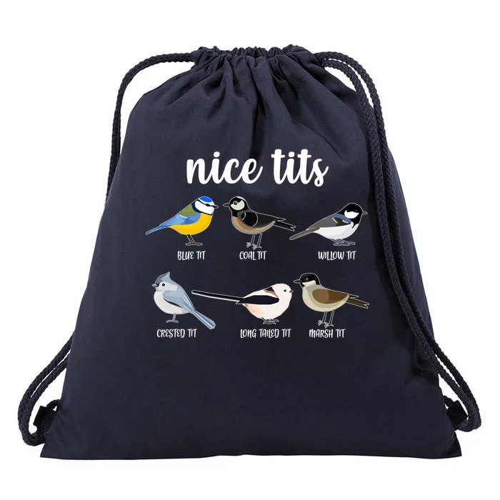 Funny Nice Tits Birds Drawstring Bag