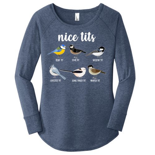Funny Nice Tits Birds Women’s Perfect Tri Tunic Long Sleeve Shirt