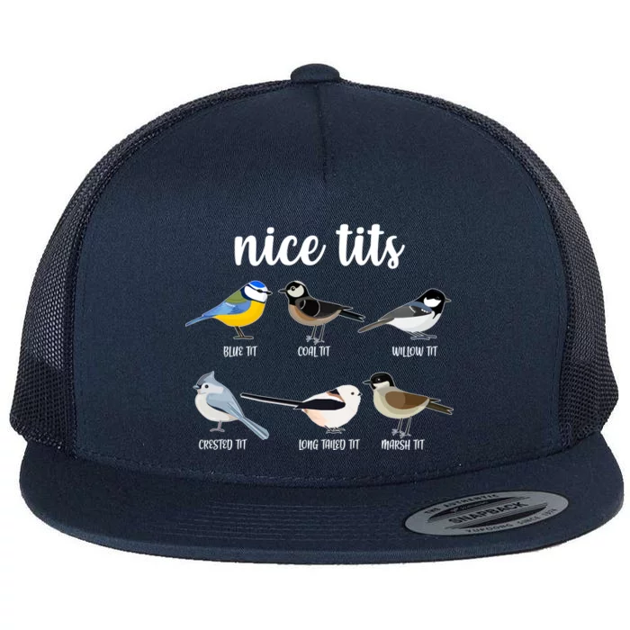 Funny Nice Tits Birds Flat Bill Trucker Hat