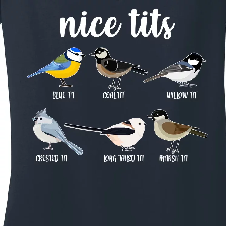 Funny Nice Tits Birds Women's V-Neck T-Shirt