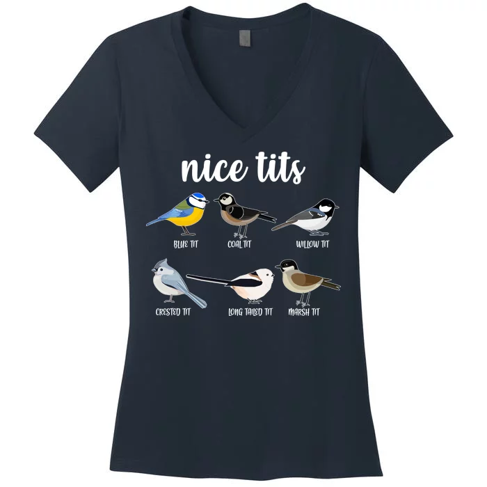 Funny Nice Tits Birds Women's V-Neck T-Shirt