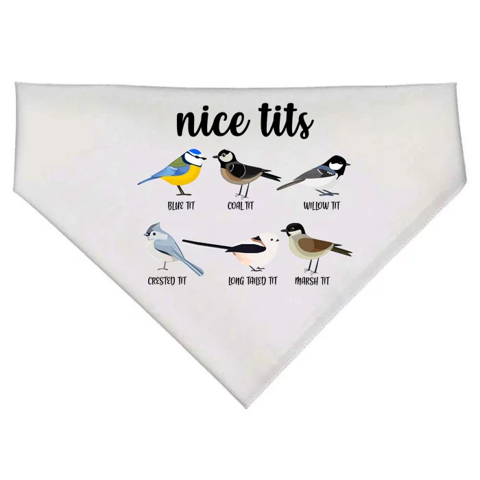 Funny Nice Tits Birds USA-Made Doggie Bandana