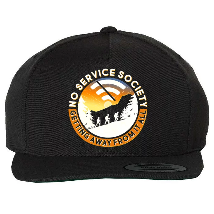 Funny No Service Society Wool Snapback Cap