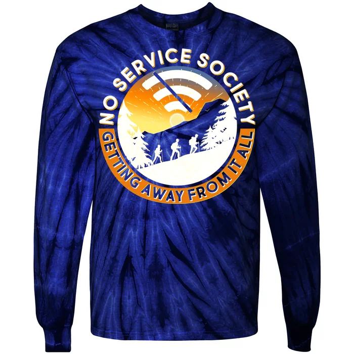 Funny No Service Society Tie-Dye Long Sleeve Shirt