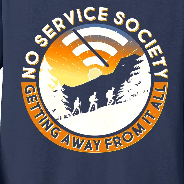 Funny No Service Society Kids Long Sleeve Shirt