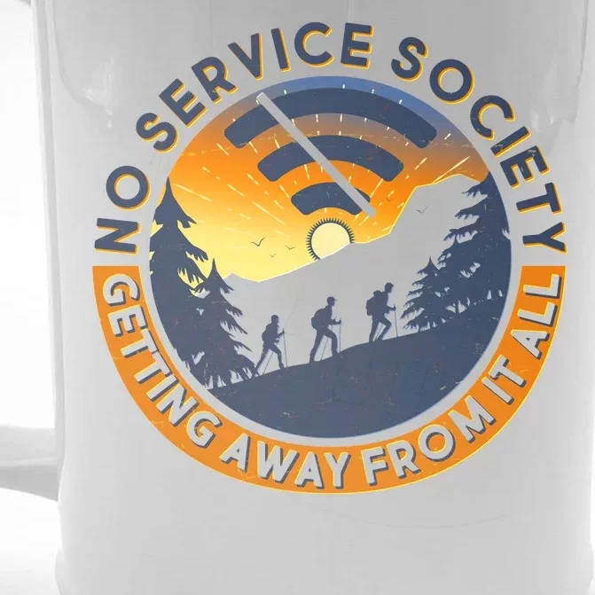 Funny No Service Society Front & Back Beer Stein