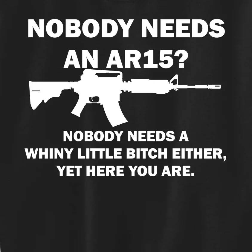 Funny Nobody Needs An AR15? Nobody Needs Whiny Little Kids Sweatshirt