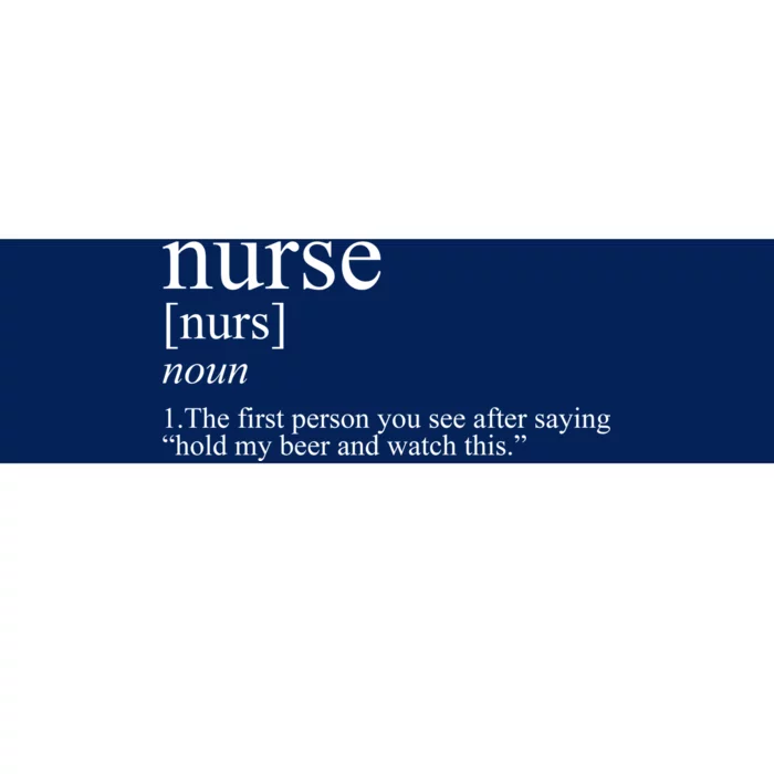 Funny Nurse Definition Bumper Sticker