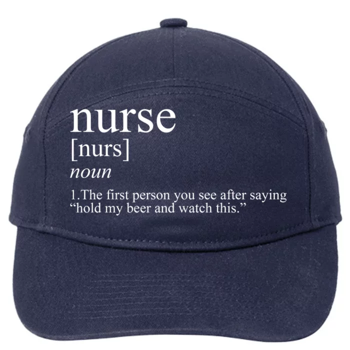 Funny Nurse Definition 7-Panel Snapback Hat