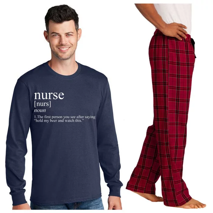 Funny Nurse Definition Long Sleeve Pajama Set