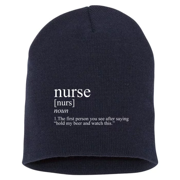 Funny Nurse Definition Short Acrylic Beanie