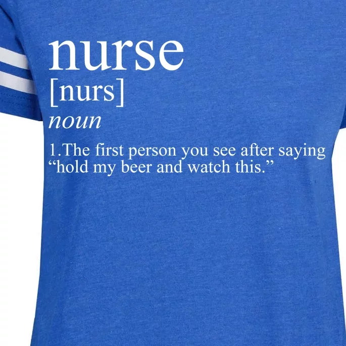 Funny Nurse Definition Enza Ladies Jersey Football T-Shirt