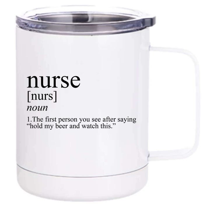 Funny Nurse Definition Front & Back 12oz Stainless Steel Tumbler Cup