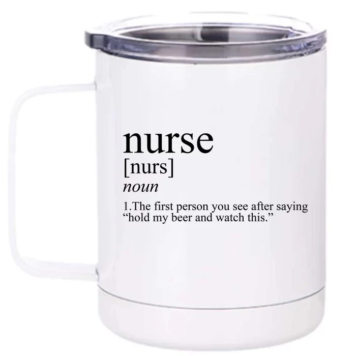 Funny Nurse Definition Front & Back 12oz Stainless Steel Tumbler Cup