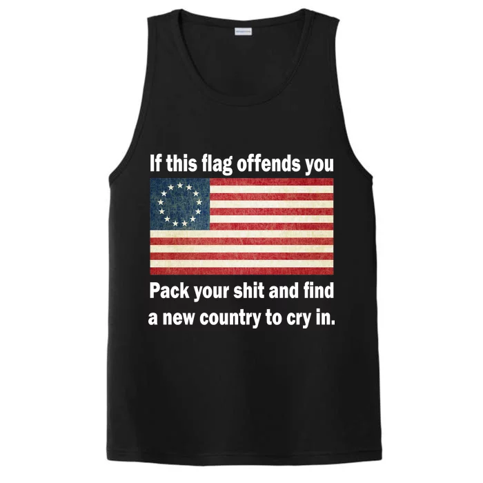 Funny Offensive Betsy Ross Flag Performance Tank