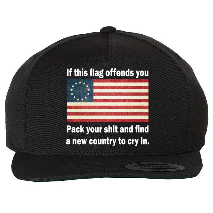 Funny Offensive Betsy Ross Flag Wool Snapback Cap