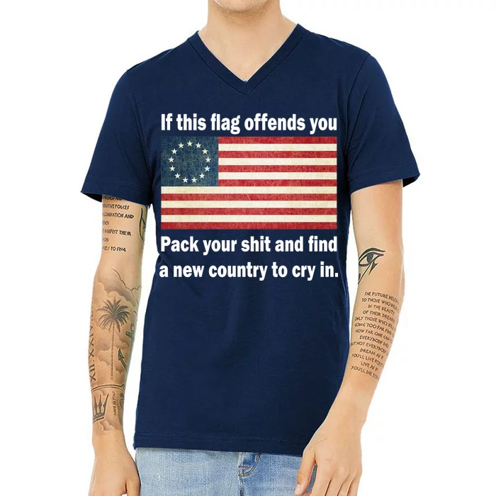 Funny Offensive Betsy Ross Flag V-Neck T-Shirt