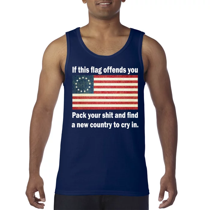 Funny Offensive Betsy Ross Flag Tank Top