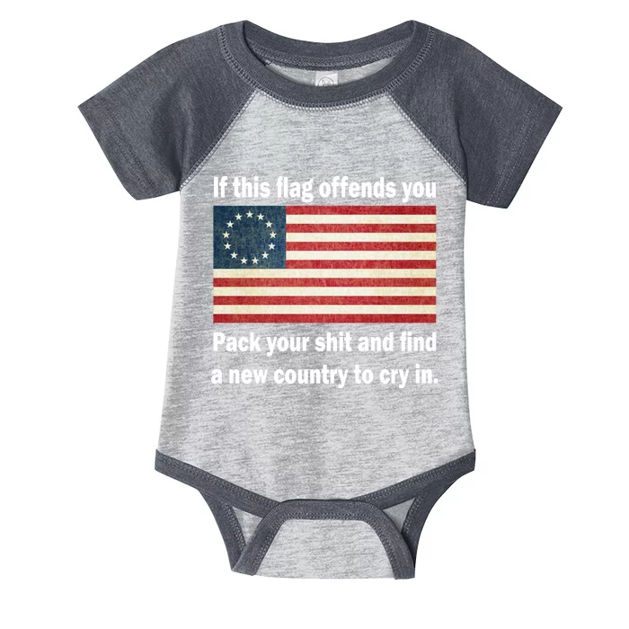 Funny Offensive Betsy Ross Flag Infant Baby Jersey Bodysuit