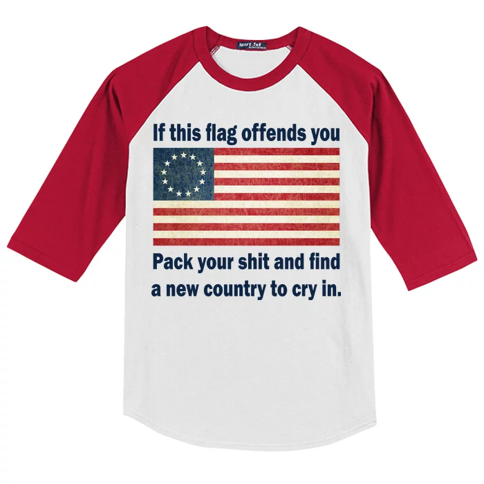 Funny Offensive Betsy Ross Flag Kids Colorblock Raglan Jersey