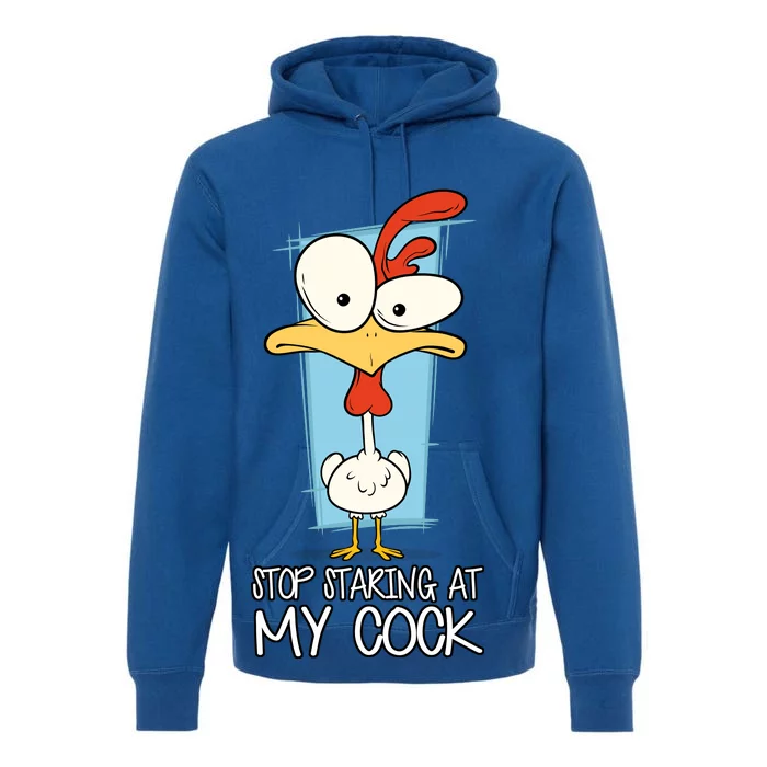 Funny Offensive Stop Staring At My Cock Premium Hoodie