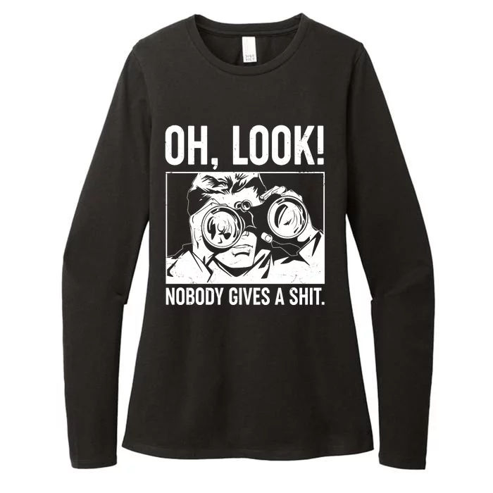 Funny Oh Look Nobody Gives A Shit Womens CVC Long Sleeve Shirt