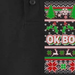 Funny OK Boomer Ugly Christmas Dry Zone Grid Performance Polo