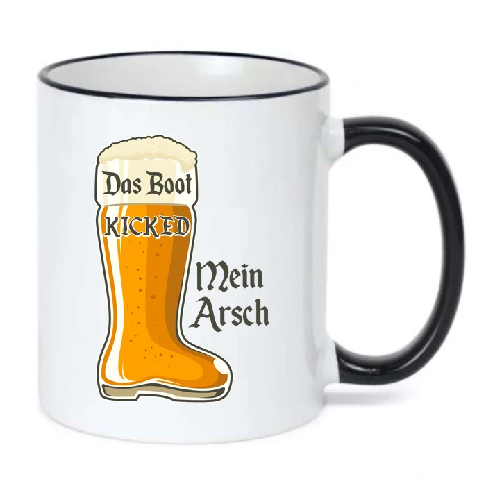 Funny Oktoberfest Das Boot Kicked Mein Arsch Black Color Changing Mug