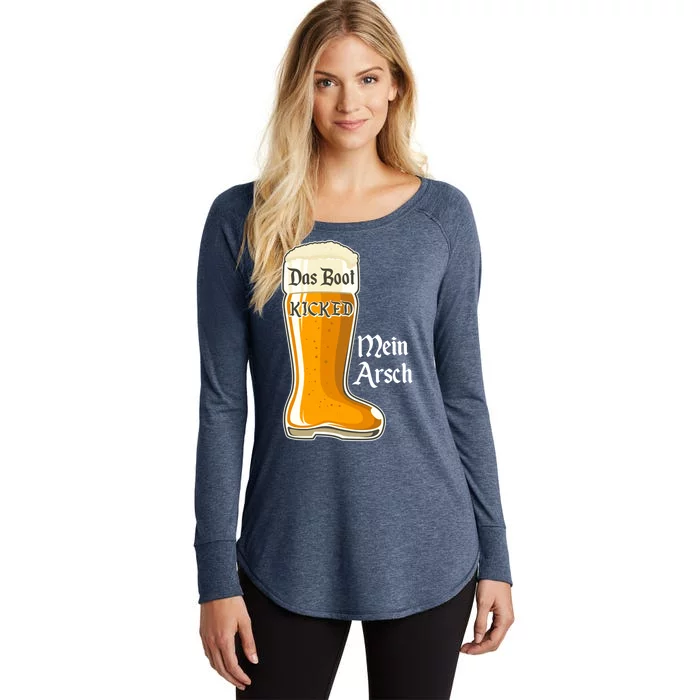 Funny Oktoberfest Das Boot Kicked Mein Arsch Women's Perfect Tri Tunic Long Sleeve Shirt