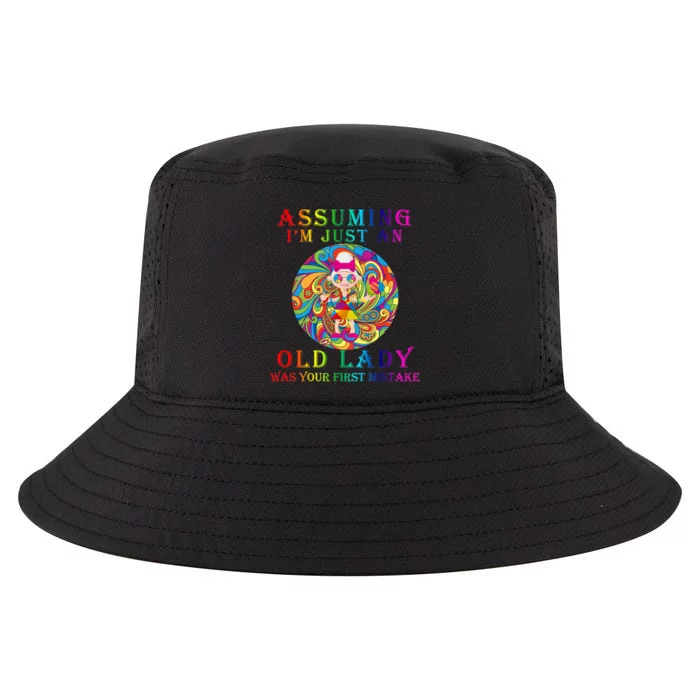 Funny Old Lady Cool Comfort Performance Bucket Hat