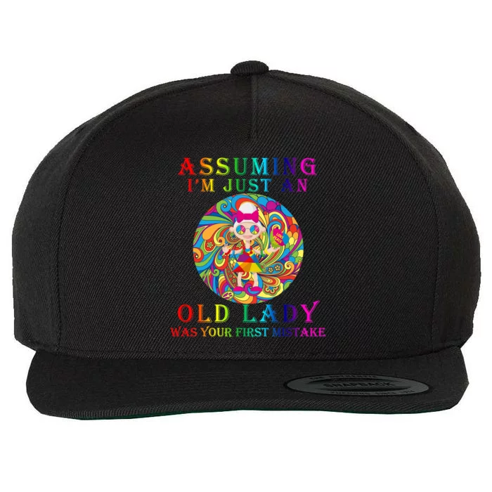 Funny Old Lady Wool Snapback Cap