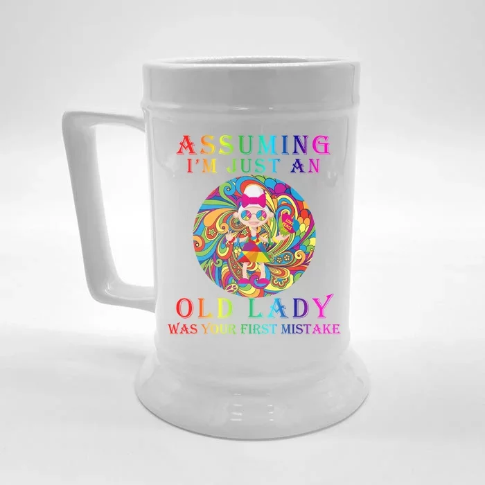 Funny Old Lady Front & Back Beer Stein