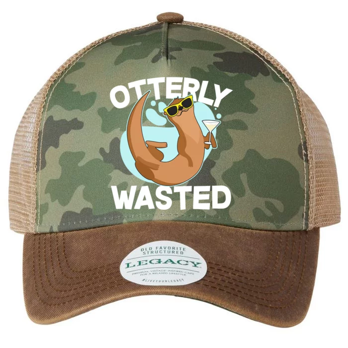 Funny Otterly Wasted Drunk Otter Legacy Tie Dye Trucker Hat