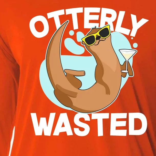 Funny Otterly Wasted Drunk Otter Cooling Performance Long Sleeve Crew