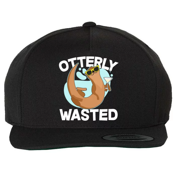 Funny Otterly Wasted Drunk Otter Wool Snapback Cap