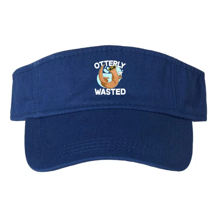 Funny Otterly Wasted Drunk Otter Valucap Bio-Washed Visor