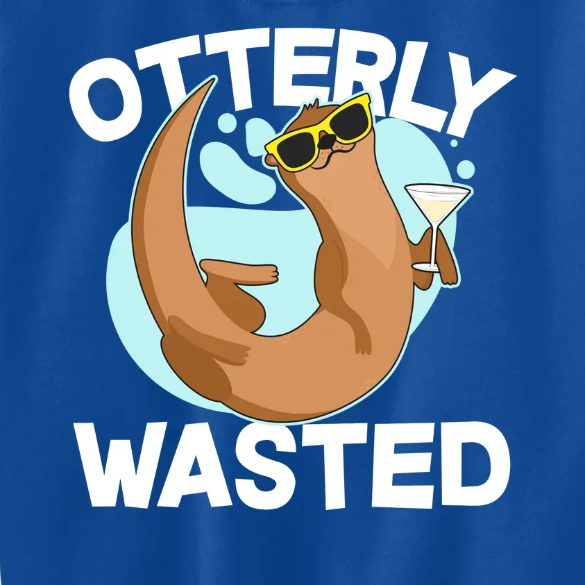 Funny Otterly Wasted Drunk Otter Kids Sweatshirt