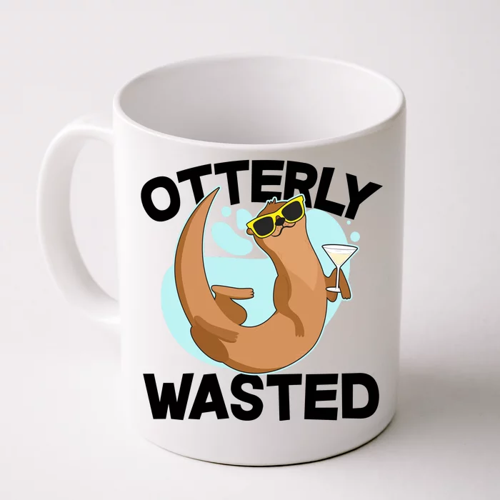 Funny Otterly Wasted Drunk Otter Front & Back Coffee Mug