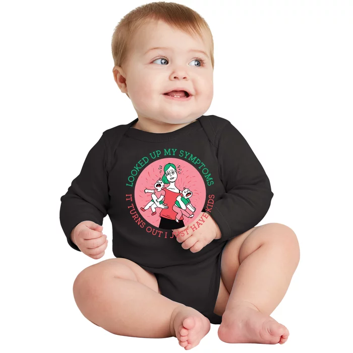 Funny Overwhelmed Mom Baby Long Sleeve Bodysuit