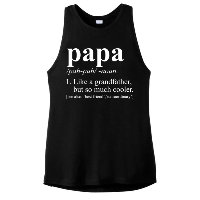 Funny Papa Definition Like A Grandfather Ladies Tri-Blend Wicking Tank