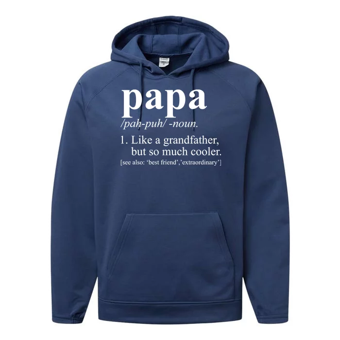 Funny Papa Definition Like A Grandfather Performance Fleece Hoodie