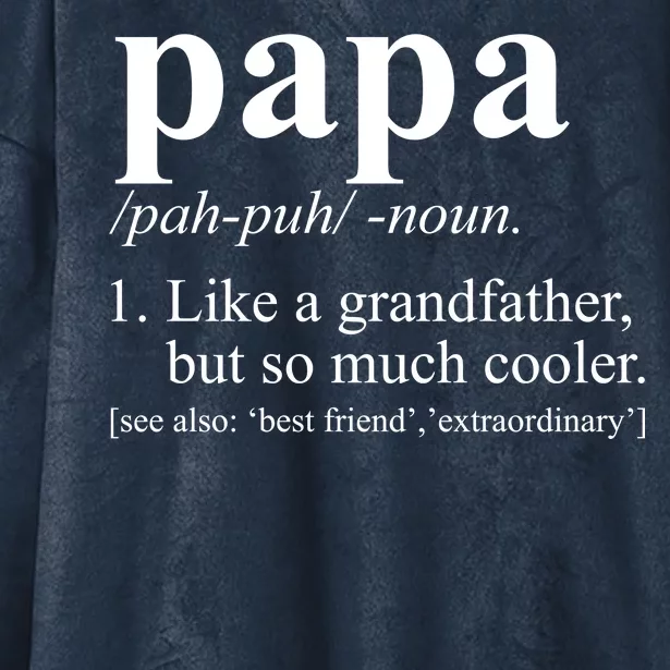 Funny Papa Definition Like A Grandfather Hooded Wearable Blanket