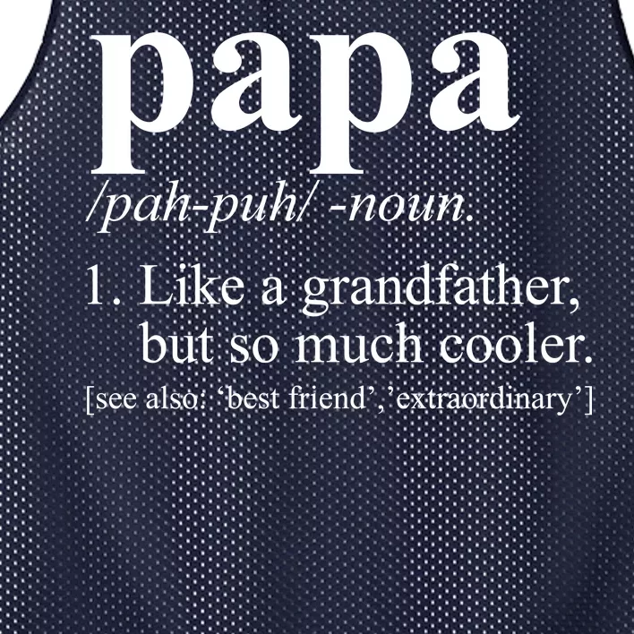 Funny Papa Definition Like A Grandfather Mesh Reversible Basketball Jersey Tank