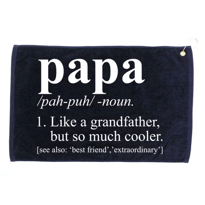 Funny Papa Definition Like A Grandfather Grommeted Golf Towel