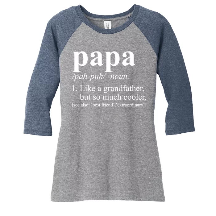 Funny Papa Definition Like A Grandfather Women's Tri-Blend 3/4-Sleeve Raglan Shirt